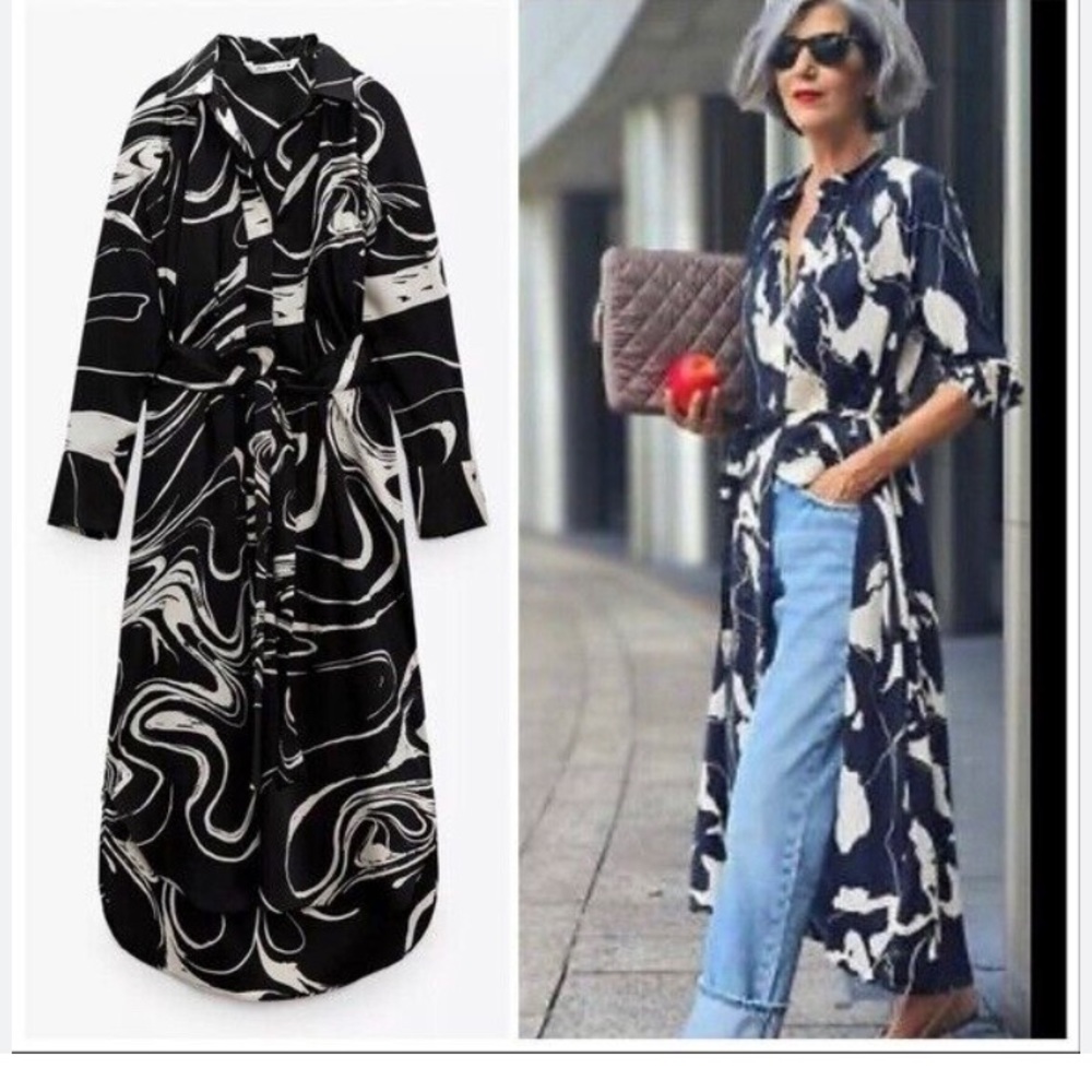 Zara long maxi dress with waist tie belt